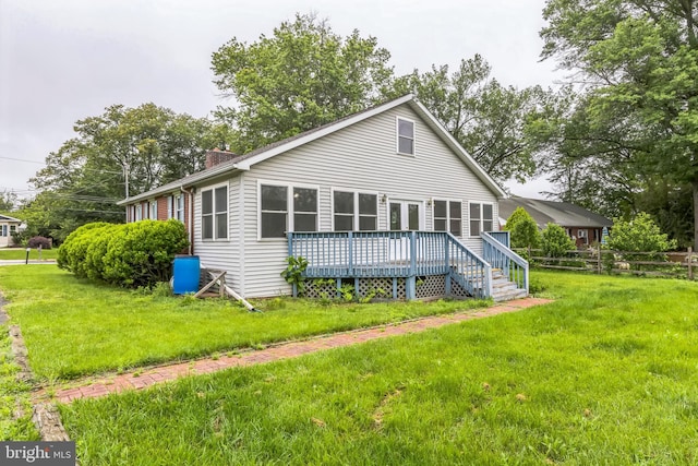 912 Main St, Royersford, PA 19468 - view of front facade with a deck and a chimney