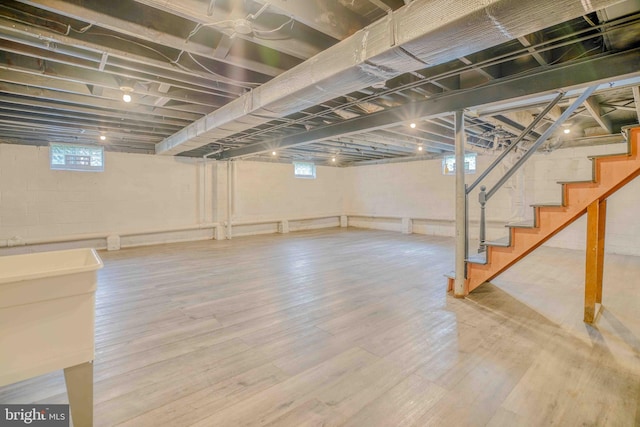 611 Parkview Blvd, Lansdowne, PA 19050 - below grade area featuring stairway and wood finished floors