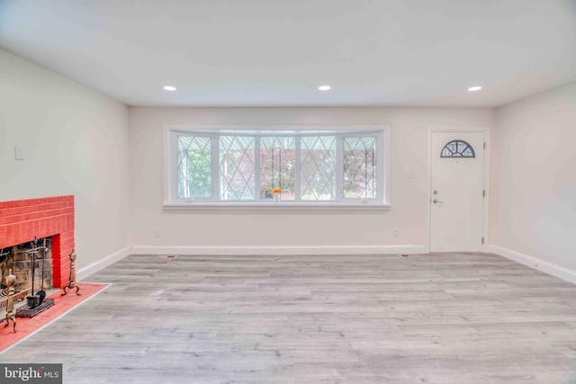 611 Parkview Blvd, Lansdowne, PA 19050 - unfurnished living room featuring wood finished floors, recessed lighting, and baseboards