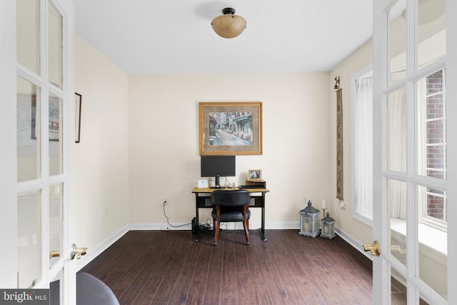 1597 Woodfield Dr, Bethlehem, PA 18015 - office area with dark wood-style floors and baseboards