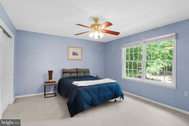 1597 Woodfield Dr, Bethlehem, PA 18015 - carpeted bedroom with a closet, baseboards, and a ceiling fan