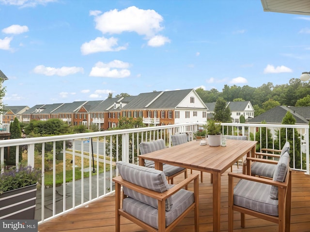 43167 Loudoun Reserve Dr, Ashburn, VA 20148 - wooden terrace with a residential view and outdoor dining space