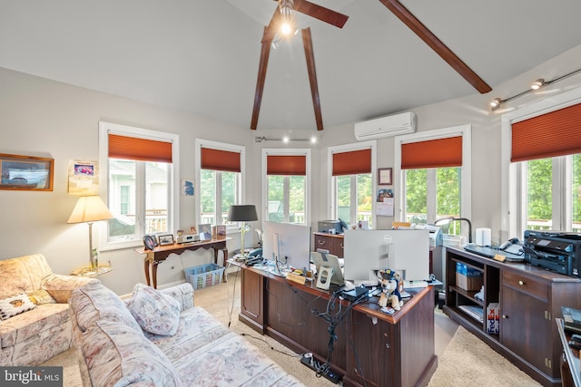 1419 Ramseur Ln, Winchester, VA 22601 - office area with an AC wall unit and ceiling fan