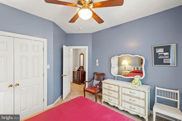 1419 Ramseur Ln, Winchester, VA 22601 - bedroom featuring carpet, baseboards, and a ceiling fan