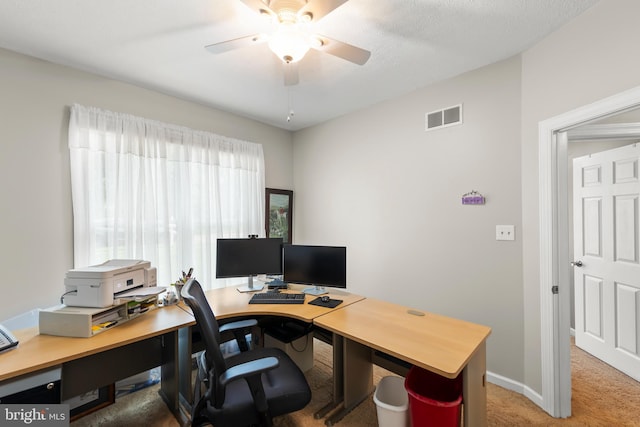1419 Ramseur Ln, Winchester, VA 22601 - carpeted office space featuring ceiling fan and baseboards