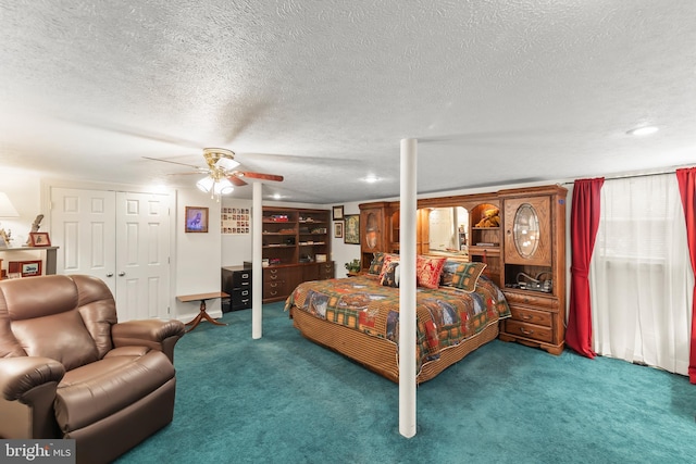 1419 Ramseur Ln, Winchester, VA 22601 - bedroom featuring carpet, a textured ceiling, ceiling fan, and recessed lighting