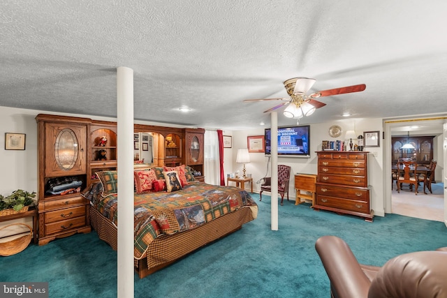 1419 Ramseur Ln, Winchester, VA 22601 - bedroom featuring carpet flooring, ceiling fan, and a textured ceiling