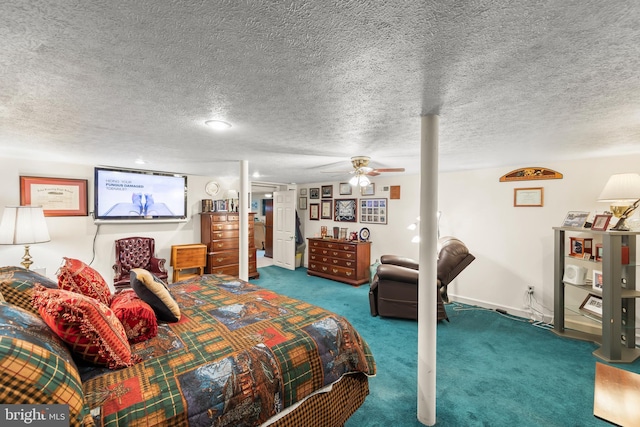 1419 Ramseur Ln, Winchester, VA 22601 - bedroom featuring carpet, a ceiling fan, and a textured ceiling