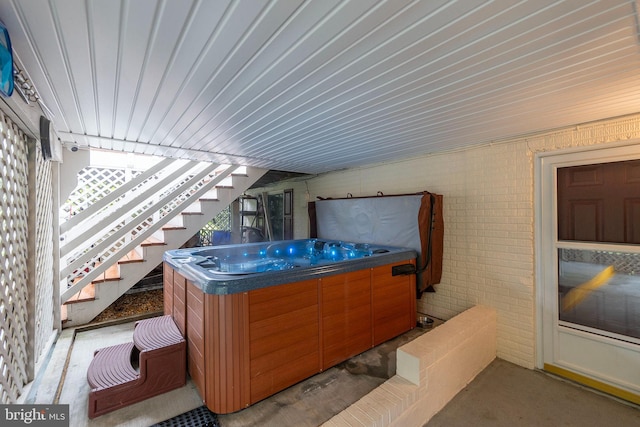 1419 Ramseur Ln, Winchester, VA 22601 - view of patio / terrace with a hot tub and stairway