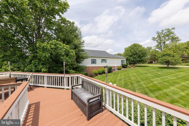 1419 Ramseur Ln, Winchester, VA 22601 - wooden terrace with a lawn