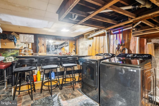 232 Columbia Ave, Trenton, NJ 08618 - laundry area with a bar and separate washer and dryer