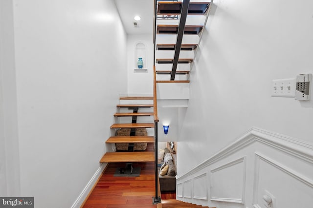 3310 Hudson St, Baltimore, MD 21224 - staircase with wood finished floors