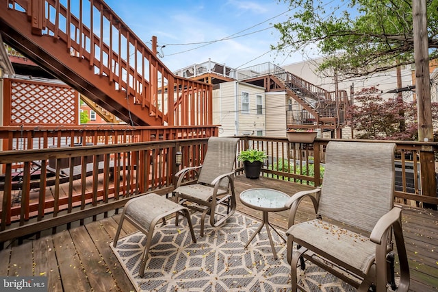 3310 Hudson St, Baltimore, MD 21224 - wooden terrace featuring stairway