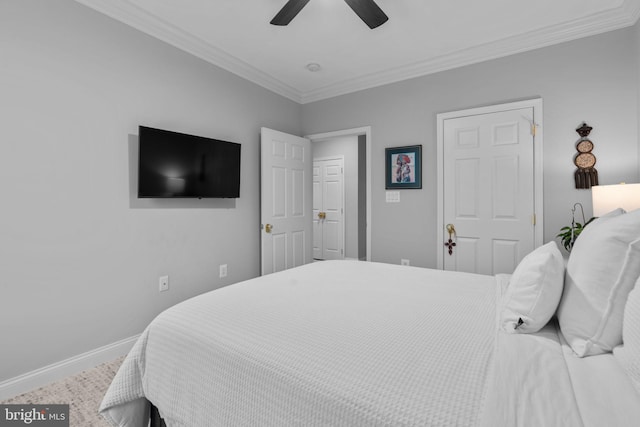 8820 Shining Oceans Way Unit 407, Columbia, MD 21045 - bedroom with crown molding and ceiling fan