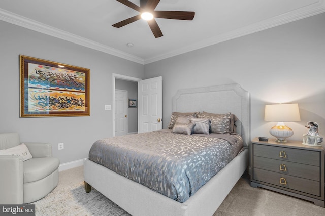 8820 Shining Oceans Way Unit 407, Columbia, MD 21045 - carpeted bedroom with crown molding and ceiling fan