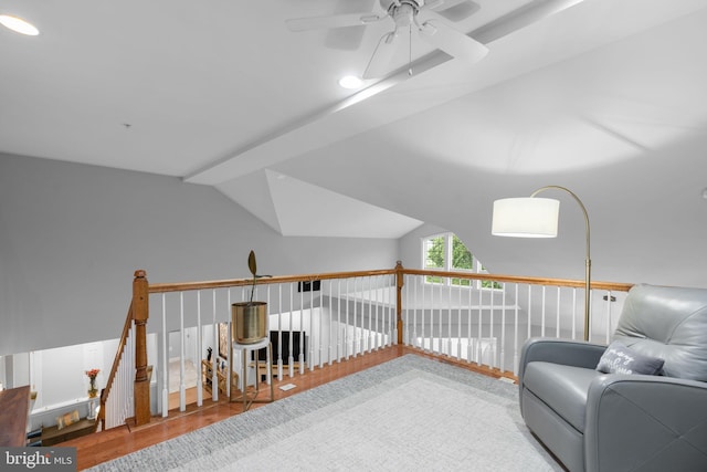 8820 Shining Oceans Way Unit 407, Columbia, MD 21045 - living area with ceiling fan and lofted ceiling