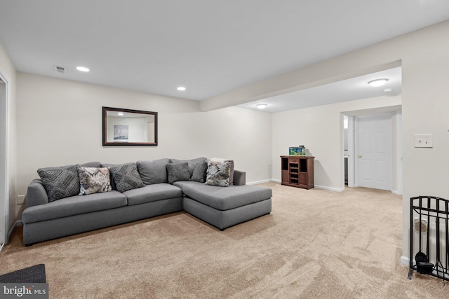 1328 Hollow Glen Ct, Curtis Bay, MD 21226 - living area with carpet flooring, recessed lighting, and baseboards