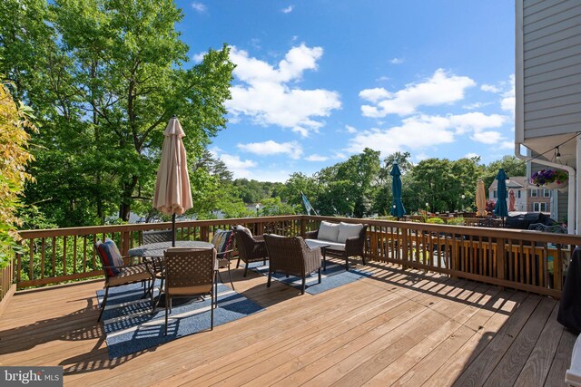 1328 Hollow Glen Ct, Curtis Bay, MD 21226 - wooden deck with outdoor dining space