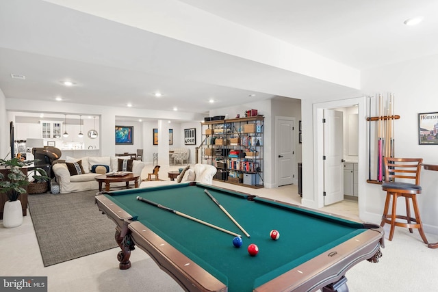 18234 Highwood Dr, Rehoboth Beach, DE 19971 - game room with billiards table and recessed lighting