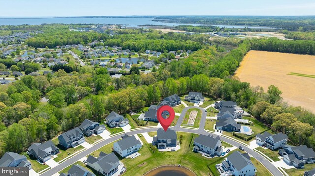 18234 Highwood Dr, Rehoboth Beach, DE 19971 - aerial view of residential area featuring a nearby body of water