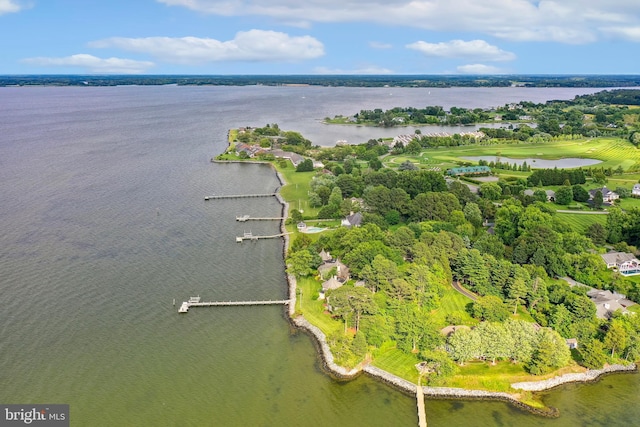 9791 Pintail Pl, Saint Michaels, MD 21663 - aerial view of property and surrounding area with a large body of water and a tree filled landscape