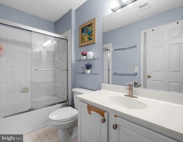 4000 Timber Oak Trl, Fairfax, VA 22033 - bathroom with vanity, toilet, tile patterned floors, and combined bath / shower with glass door