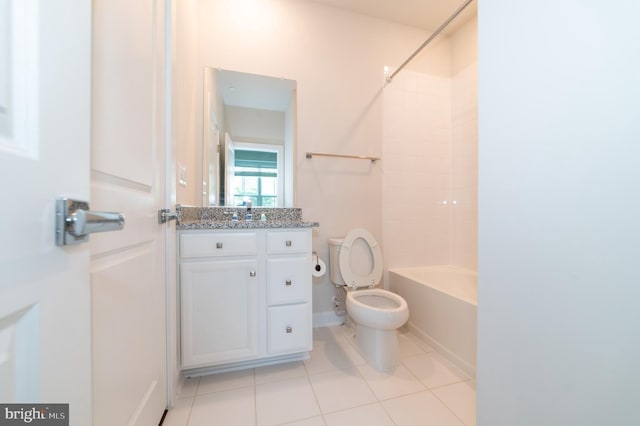 13039 Hattontown Sq, Herndon, VA 20171 - bathroom featuring toilet, tile patterned flooring, vanity, and tub / shower combination