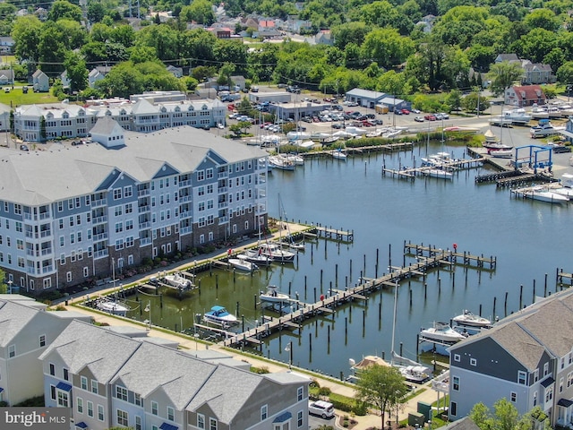 900 Marshy Cv Unit 111, Cambridge, MD 21613 - bird's eye view of a marina, a large body of water, and a tree filled landscape