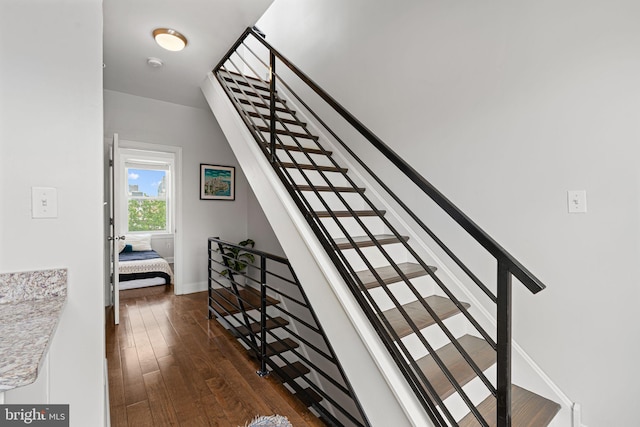 2117 Latona St, Philadelphia, PA 19146 - staircase with wood-type flooring and baseboards