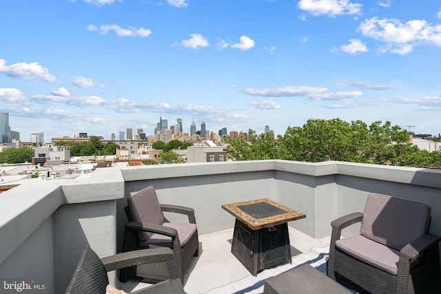 2117 Latona St, Philadelphia, PA 19146 - view of patio / terrace featuring a view of skyline and a balcony