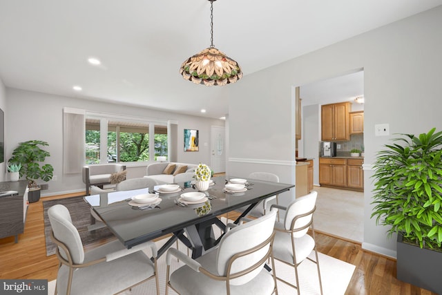 1515 Ainsley Rd, Silver Spring, MD 20904 - dining area featuring light wood-type flooring, recessed lighting, and baseboards
