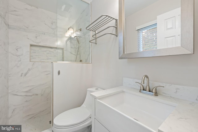 1515 Ainsley Rd, Silver Spring, MD 20904 - full bath featuring vanity, a marble finish shower, and toilet