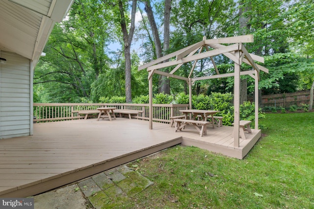 1515 Ainsley Rd, Silver Spring, MD 20904 - deck with a gazebo, outdoor dining area, and view of wooded area