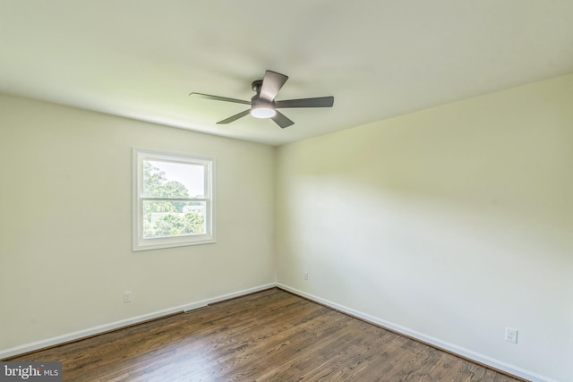 13029 Clarion Rd, Fort Washington, MD 20744 - spare room featuring baseboards, wood finished floors, and a ceiling fan