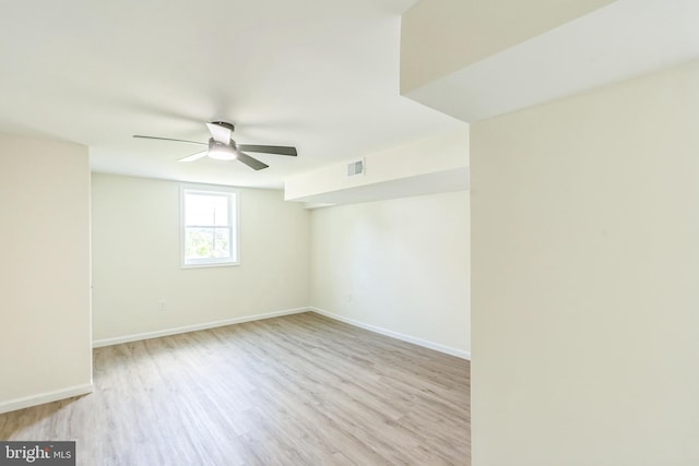 13029 Clarion Rd, Fort Washington, MD 20744 - spare room with light wood-style floors, a ceiling fan, and baseboards