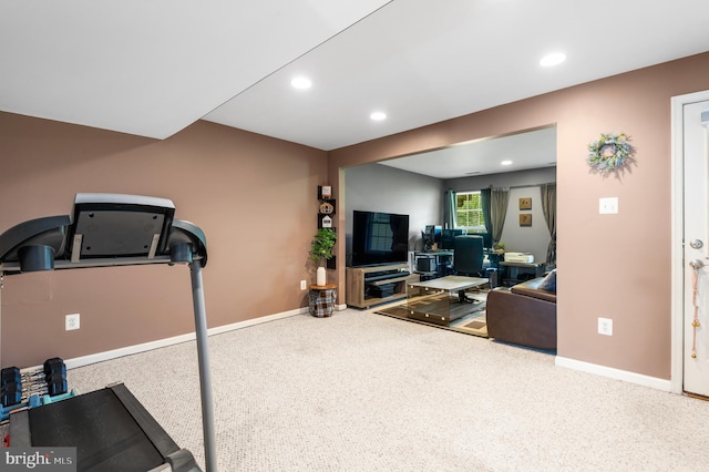233 Windsor Ct, Quakertown, PA 18951 - exercise room featuring baseboards and recessed lighting