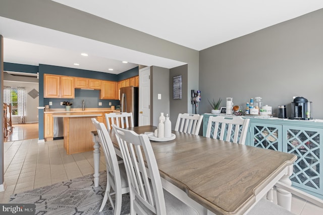 233 Windsor Ct, Quakertown, PA 18951 - dining space with light tile patterned floors and recessed lighting