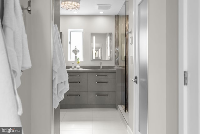 2186 Chesapeake Harbour Dr E, Annapolis, MD 21403 - bathroom featuring double vanity, tile patterned floors, and recessed lighting