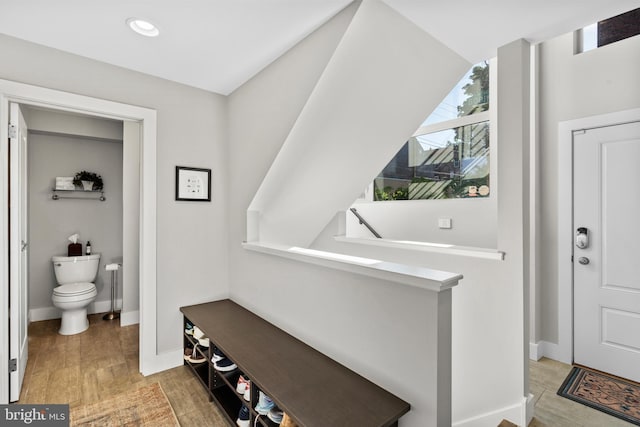 601 N Bodine St Unit 6, Philadelphia, PA 19123 - mudroom with light wood finished floors, baseboards, and recessed lighting
