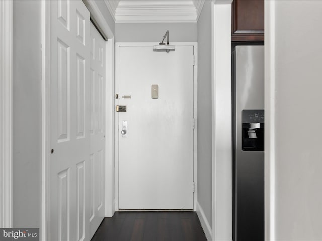 4141 N Henderson Rd N Unit 809, Arlington, VA 22203 - corridor with crown molding and dark wood-style floors