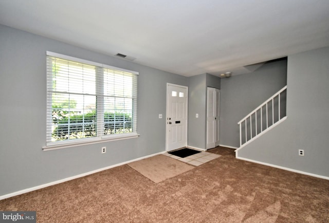 313 Christopher Ct, Lansdale, PA 19446 - foyer featuring carpet, stairway, and baseboards