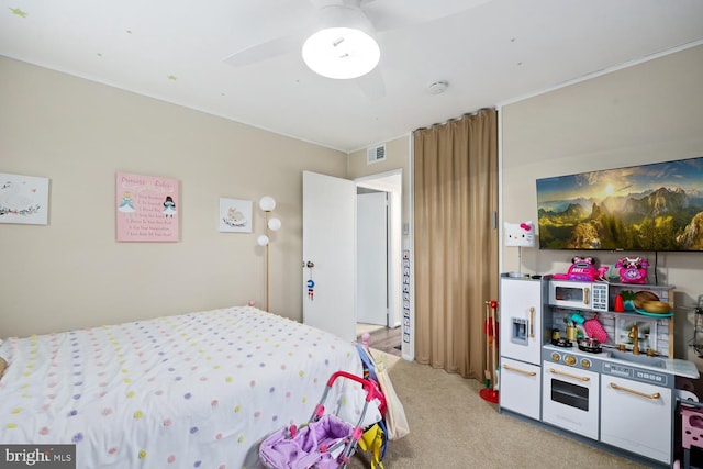35 Holly Corner Rd, Fredericksburg, VA 22406 - bedroom with light carpet and ceiling fan