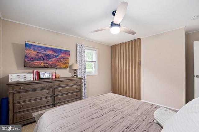 35 Holly Corner Rd, Fredericksburg, VA 22406 - bedroom with crown molding and a ceiling fan