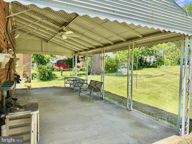 9733 Narragansett Pkwy, College Park, MD 20740 - view of patio featuring a ceiling fan