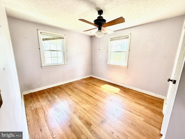 9733 Narragansett Pkwy, College Park, MD 20740 - empty room with hardwood / wood-style flooring, baseboards, and a ceiling fan