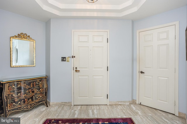 3801 Canterbury Rd Unit 817, Baltimore, MD 21218 - entryway featuring a tray ceiling