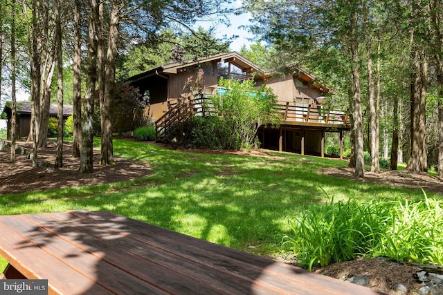 105 Fern Creek Ln, Martinsburg, WV 25404 - view of grassy yard with a deck