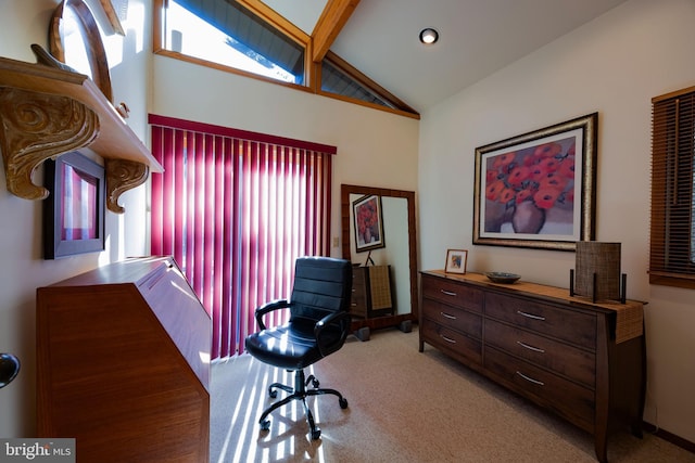 105 Fern Creek Ln, Martinsburg, WV 25404 - carpeted office featuring beam ceiling and high vaulted ceiling