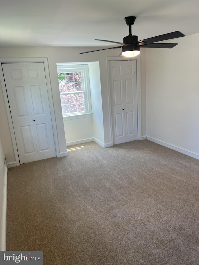 1537 W High St, Haddon Heights, NJ 08035 - unfurnished bedroom featuring carpet, baseboards, and a ceiling fan