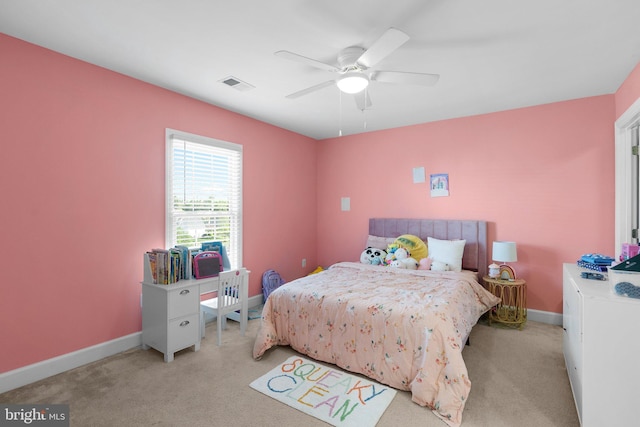 12801 Willow Marsh Ln, Bowie, MD 20720 - bedroom with light colored carpet, baseboards, and ceiling fan